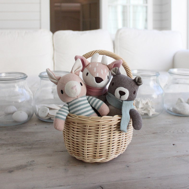 Knitted Animal Set + Gift Box (Bear, Deer, Hare)